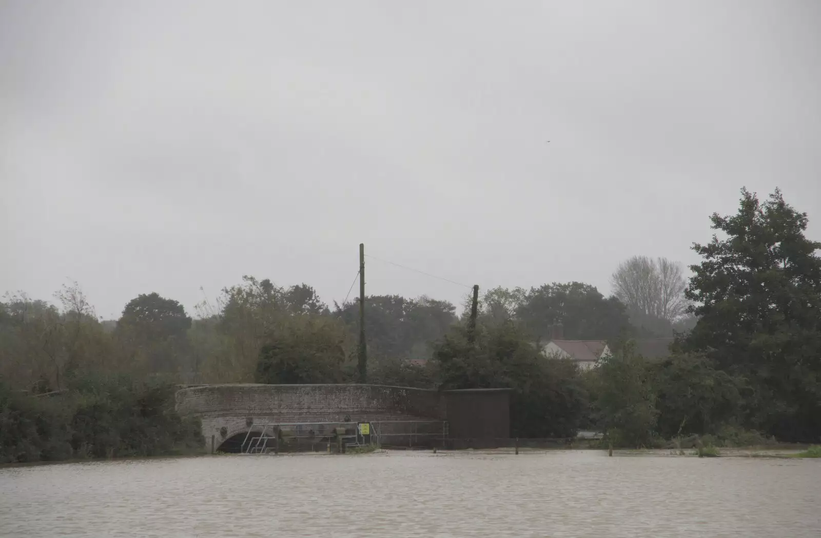 A view of the bridge from down the road, from Tales From The Floods, Bury St. Edmunds and Walsham Le Willows, Suffolk - 20th October 2023