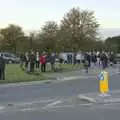 The village waits as nothing is still happening, A Giant Load on the A140, Yaxley, Suffolk - 22nd October 2023