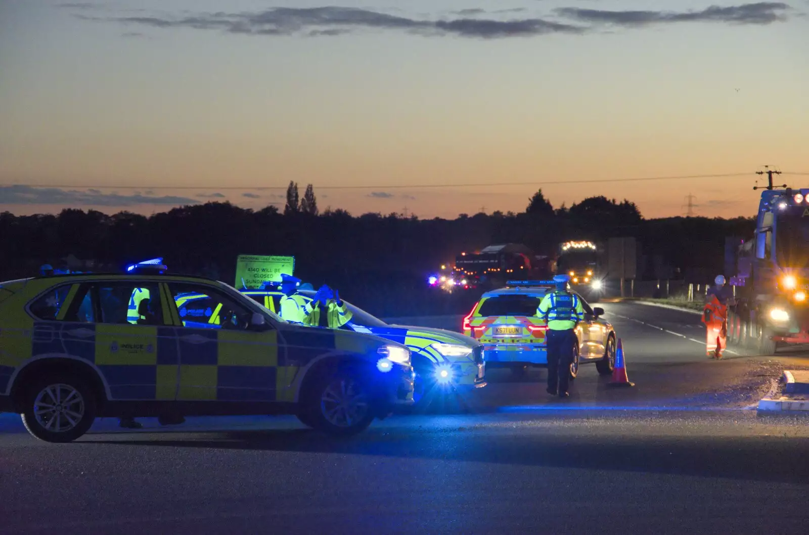 The police have reinforcements, from A Giant Load on the A140, Yaxley, Suffolk - 22nd October 2023