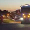 The main long load takes the wrong side of the road, A Giant Load on the A140, Yaxley, Suffolk - 22nd October 2023