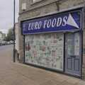 Euro Foods has closed up shop, Painting the Set at the Village Hall, Garboldisham, Norfolk - 8th November 2023