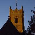 Garboldisham church at night, Painting the Set at the Village Hall, Garboldisham, Norfolk - 8th November 2023
