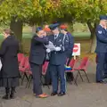 Clive checks the running order, A B-17 Memorial, The Oaksmere Hotel, Brome, Suffolk - 10th November 2023