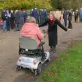 Grandad's old mobility scooter gets an outing, A B-17 Memorial, The Oaksmere Hotel, Brome, Suffolk - 10th November 2023