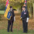 Royal British Legion dudes with flags, A B-17 Memorial, The Oaksmere Hotel, Brome, Suffolk - 10th November 2023