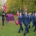 The USAF march up to the memorial, A B-17 Memorial, The Oaksmere Hotel, Brome, Suffolk - 10th November 2023