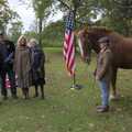 A group photo with the Suffolk Punch, A B-17 Memorial, The Oaksmere Hotel, Brome, Suffolk - 10th November 2023