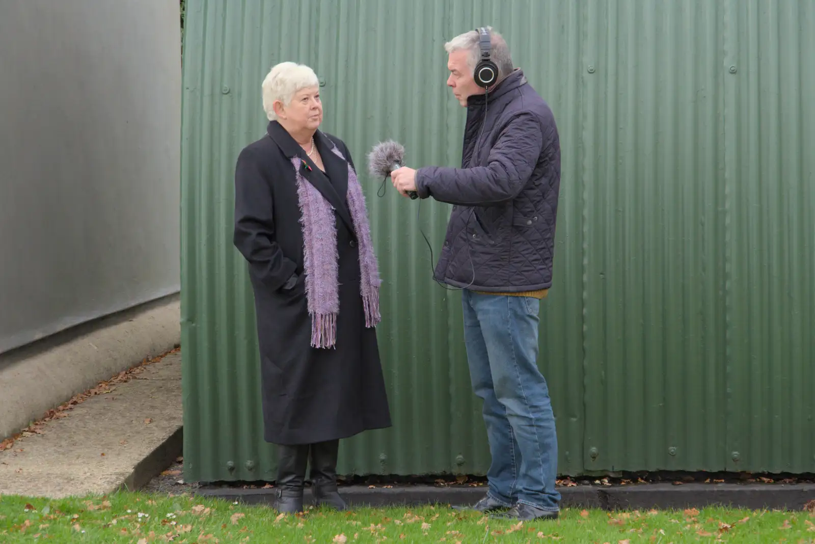 Podcast Dude interviews a relative, from A B-17 Memorial, The Oaksmere Hotel, Brome, Suffolk - 10th November 2023