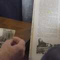 A Luftwaffe photo is matched up in a reference book, A B-17 Memorial, The Oaksmere Hotel, Brome, Suffolk - 10th November 2023
