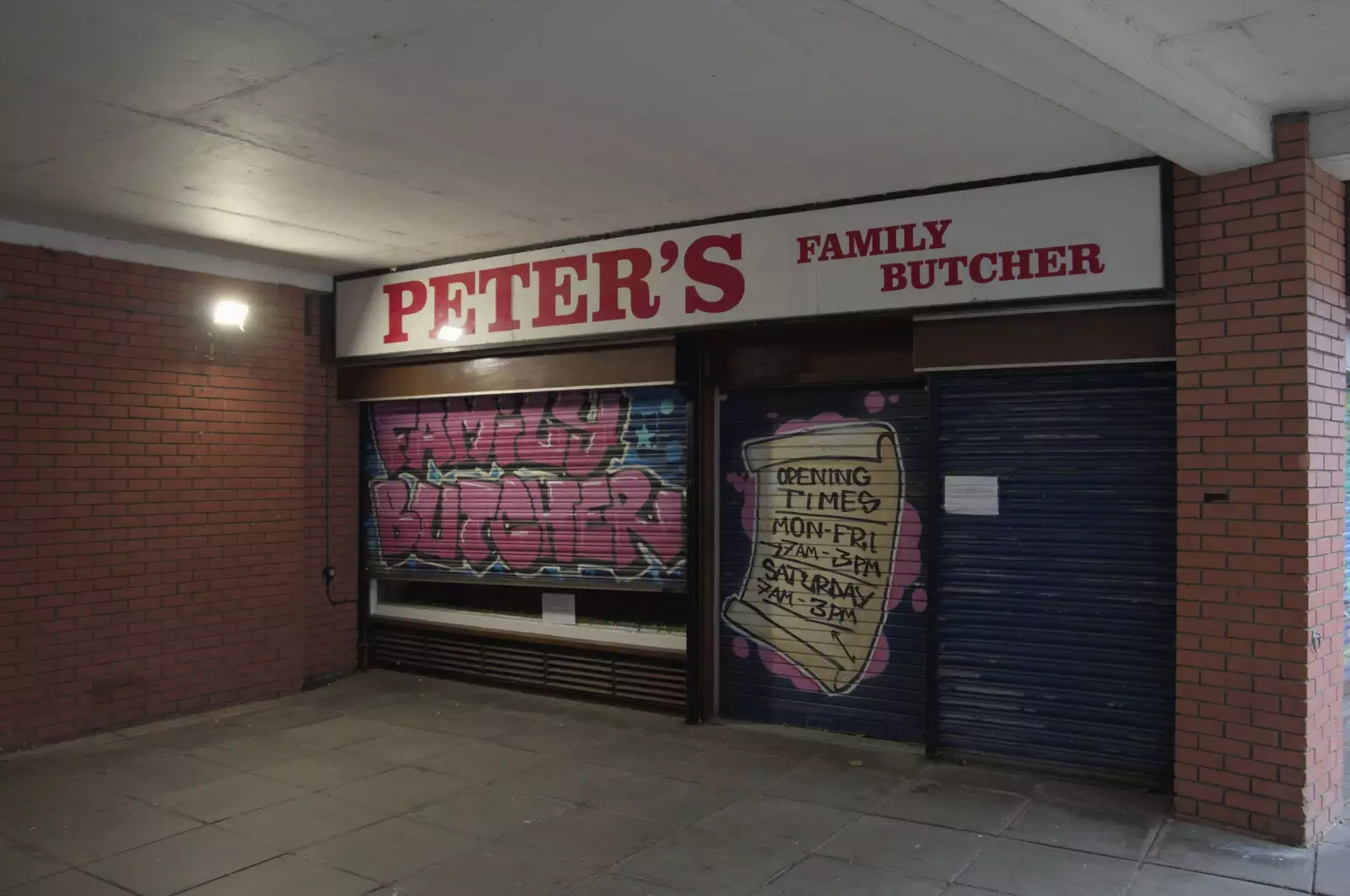 Another view of Peter's butcher , from The Graffiti of HMSO and Anglia Square, Coslany, Norwich - 22nd November 2023