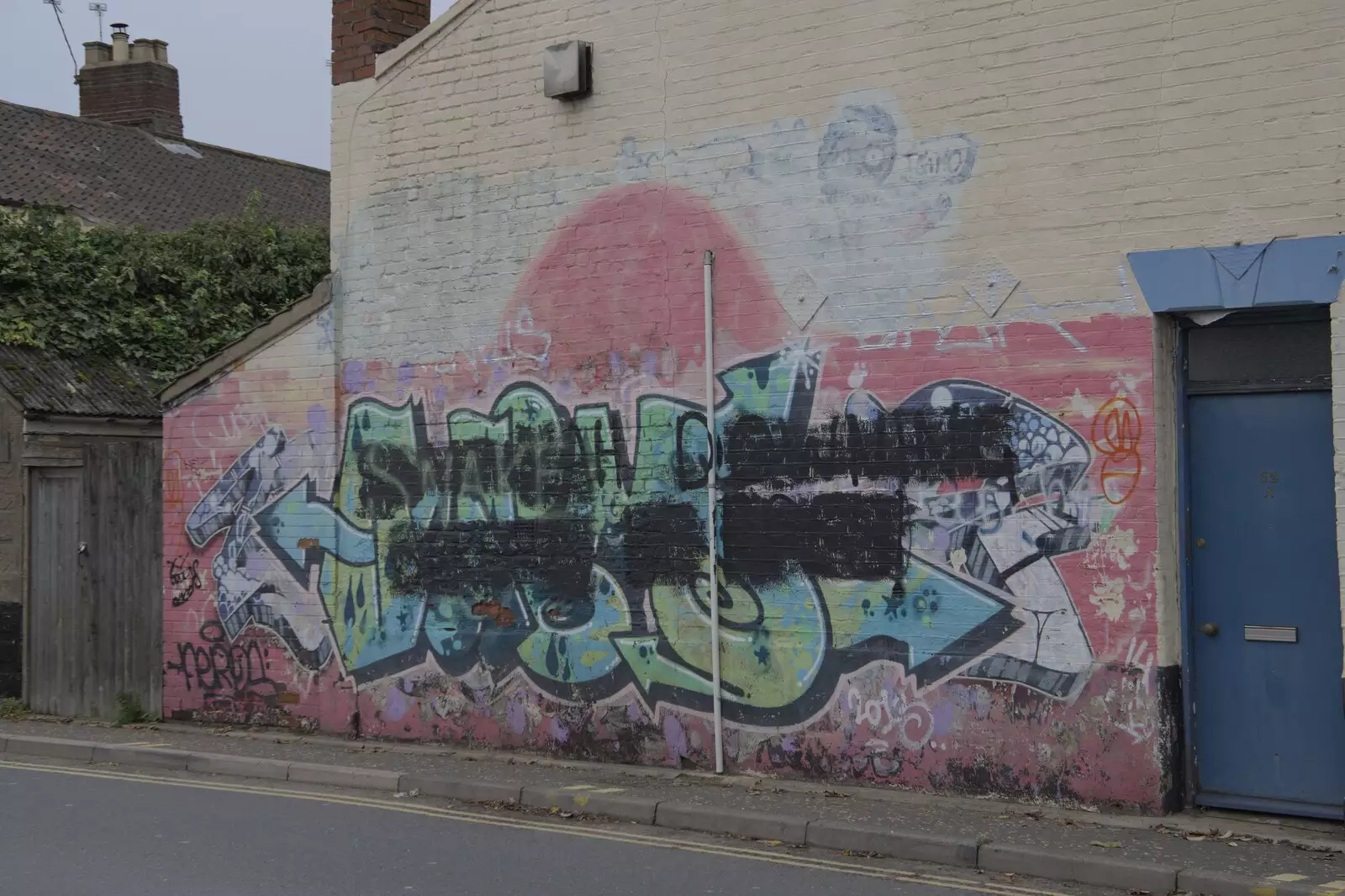 Fading graffiti on a wall, from The Graffiti of HMSO and Anglia Square, Coslany, Norwich - 22nd November 2023