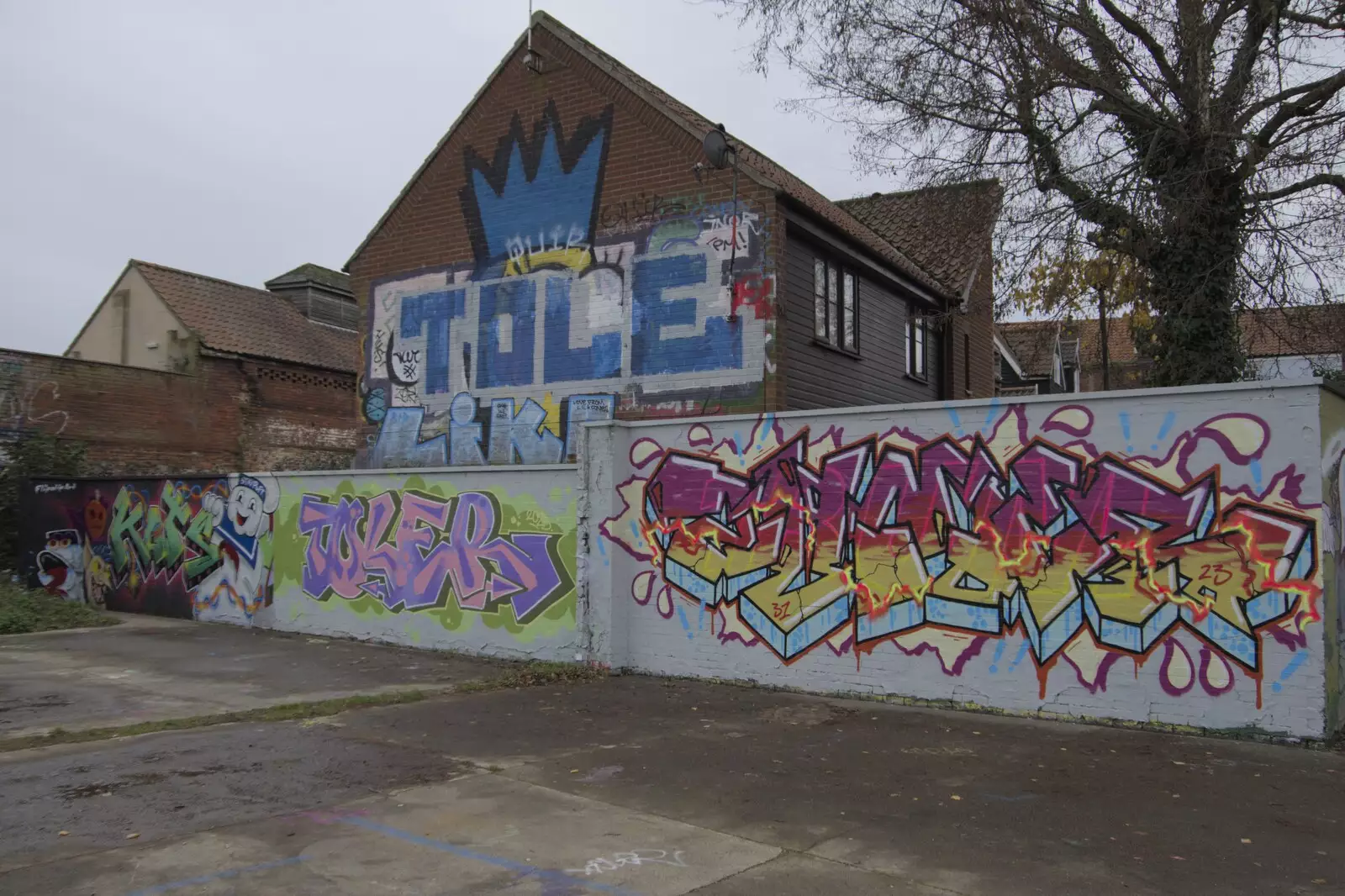 More car-park graffiti, from The Graffiti of HMSO and Anglia Square, Coslany, Norwich - 22nd November 2023