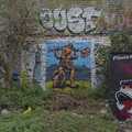 Some older wall art blends in with nature, The Graffiti of HMSO and Anglia Square, Coslany, Norwich - 22nd November 2023