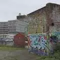 A crumbling wall, and the crumbling HMSO building, The Graffiti of HMSO and Anglia Square, Coslany, Norwich - 22nd November 2023