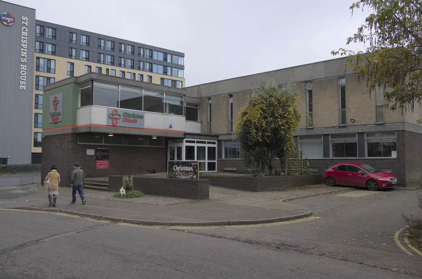 The City Gates church is surrounded by despair, from The Graffiti of HMSO and Anglia Square, Coslany, Norwich - 22nd November 2023