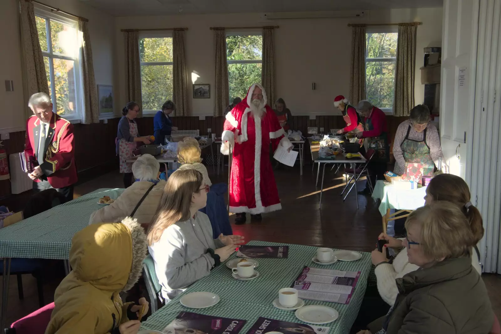 ADrian reads out the steps of the pudding mixing, from The GSB and the Christmas Pudding Mixing, Wickham Skeith, Suffolk - 25th November 2023