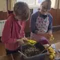 Harry gives a good squeeze, The GSB and the Christmas Pudding Mixing, Wickham Skeith, Suffolk - 25th November 2023