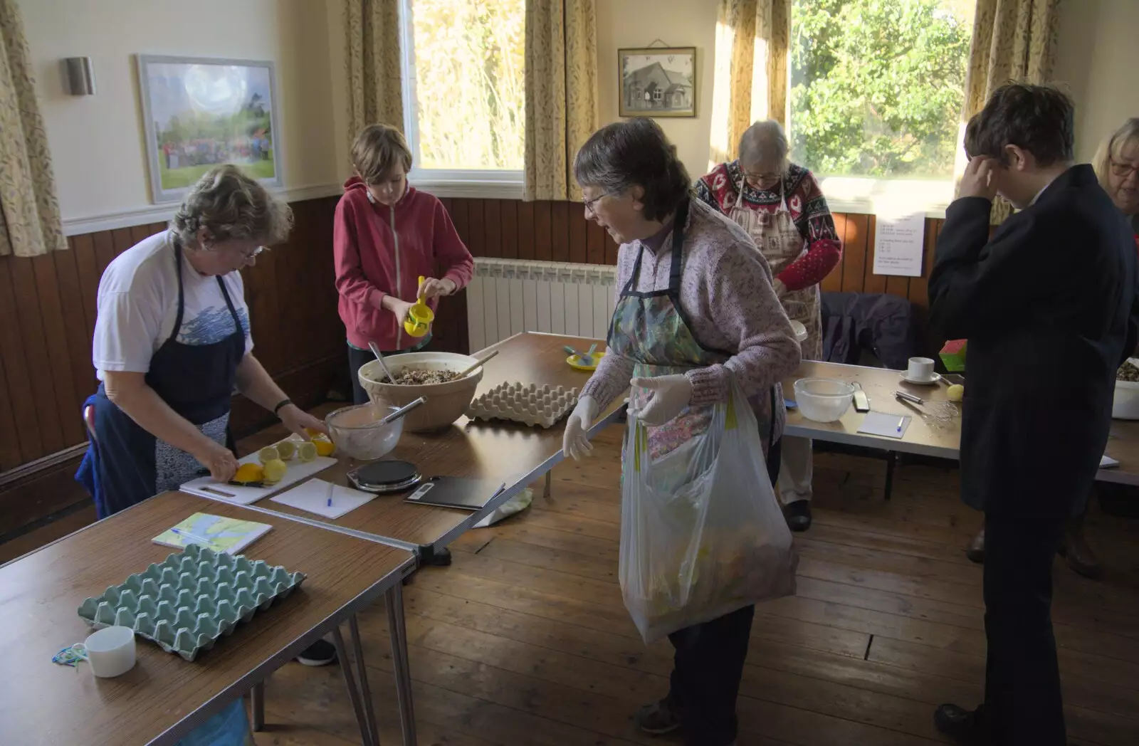 Harry's moved on to the next pudding station, from The GSB and the Christmas Pudding Mixing, Wickham Skeith, Suffolk - 25th November 2023