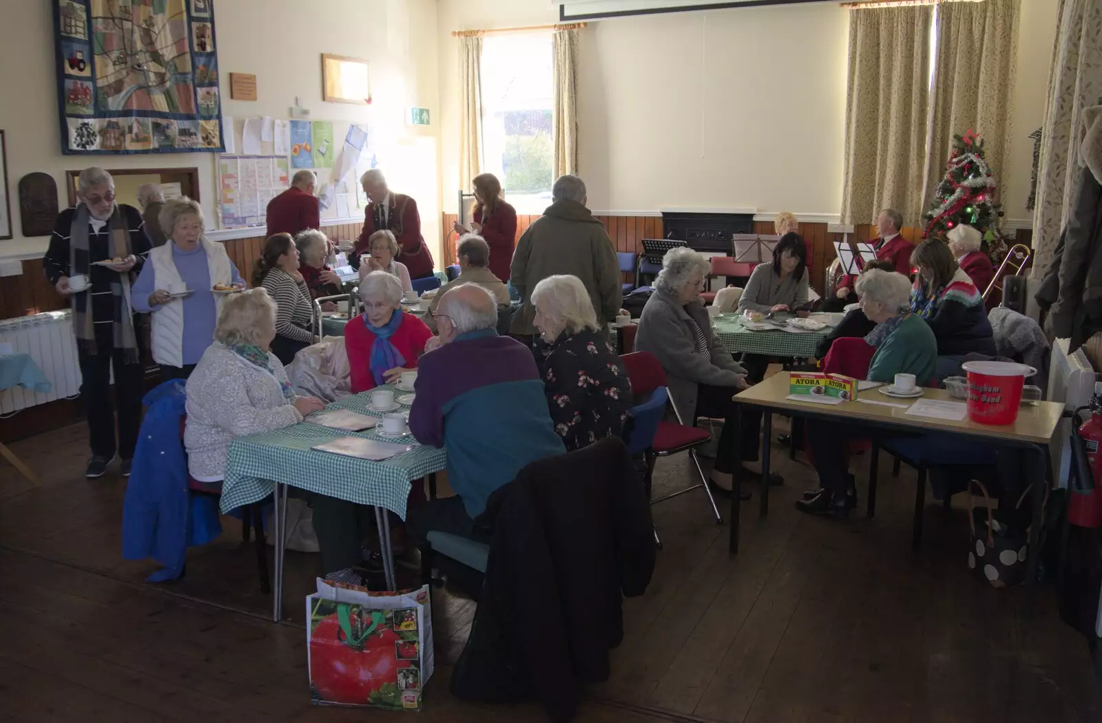 The scene in Wickham Skeith village hall, from The GSB and the Christmas Pudding Mixing, Wickham Skeith, Suffolk - 25th November 2023