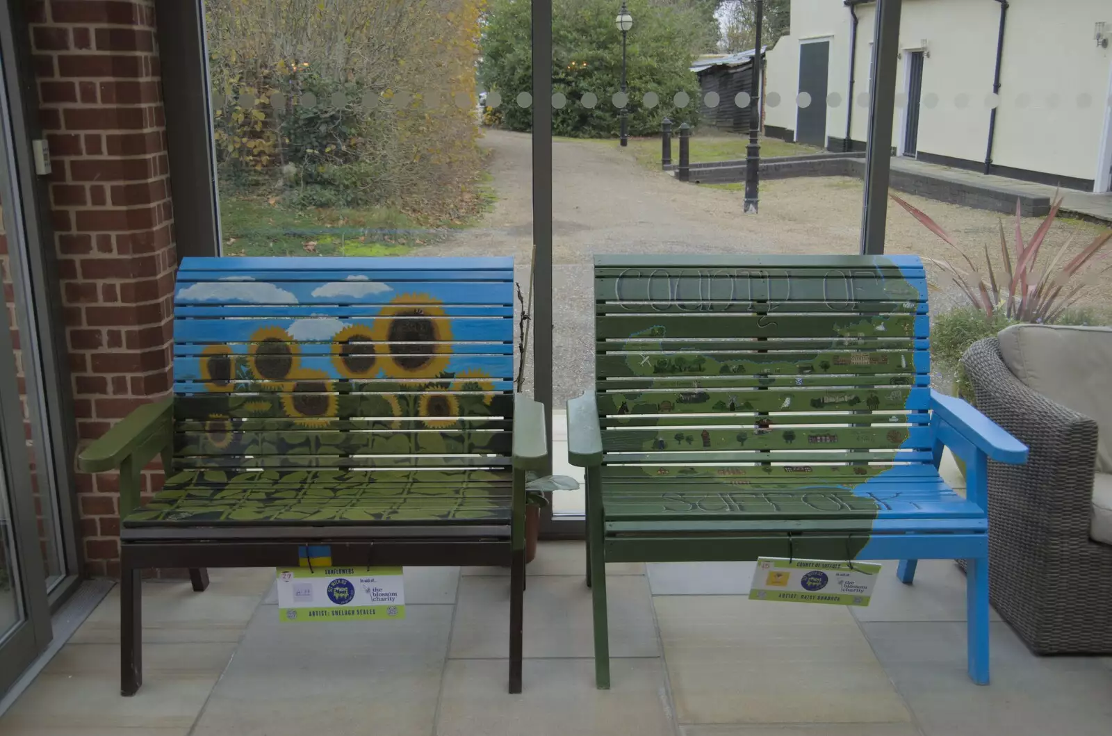 The Oaksmere has a couple of Blossom benches, from The GSB and the Christmas Pudding Mixing, Wickham Skeith, Suffolk - 25th November 2023