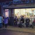 People sit ouside Caféye, The Christmas Lights Switch On, Eye, Suffolk - 1st December 2023