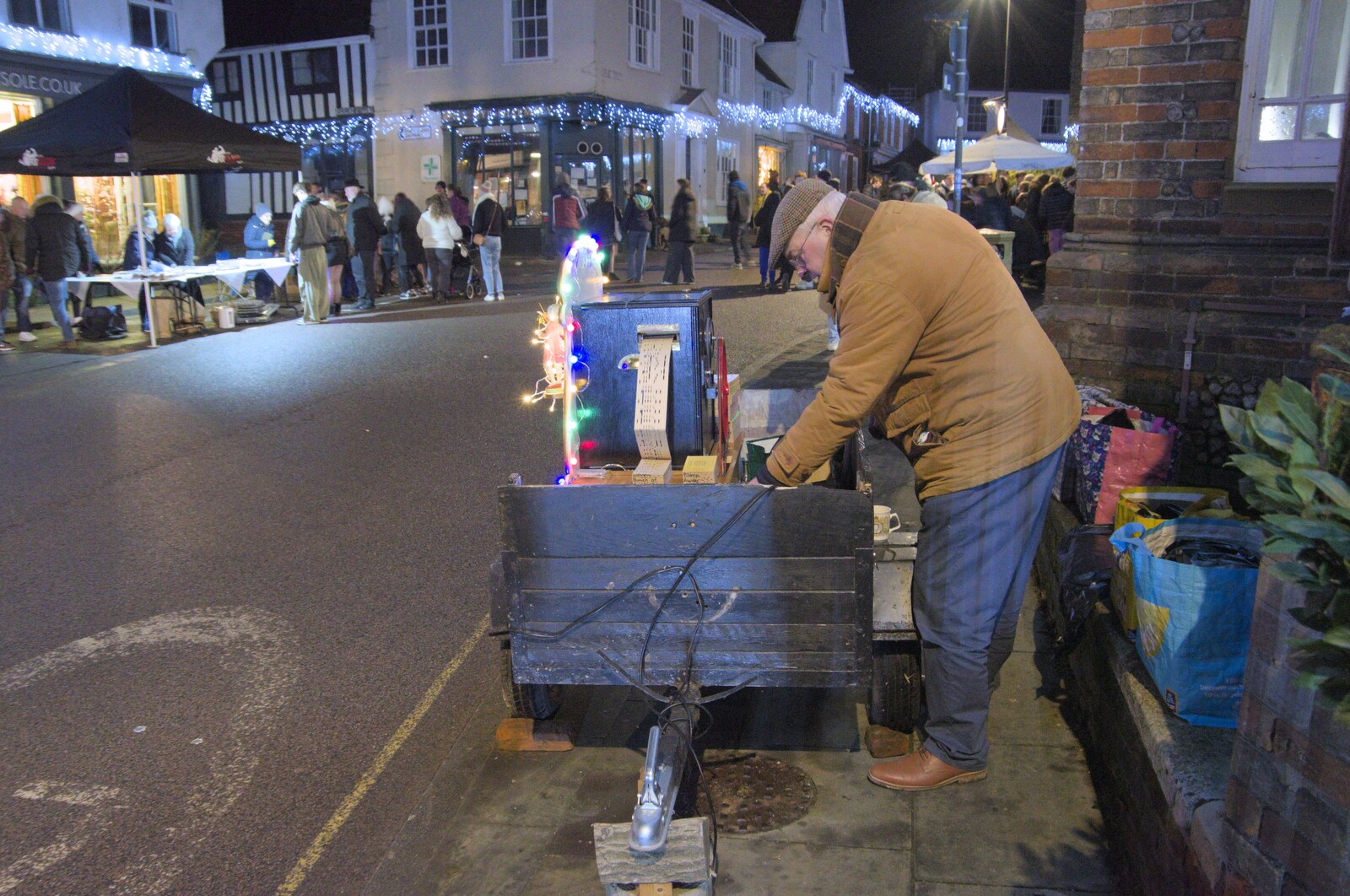 The Dutch organ dude is doing his thing from The Christmas Lights Switch On, Eye, Suffolk - 1st December 2023