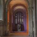 Orange and purple light along the aisle, A Tour of the Cathedral, Norwich, Norfolk - 2nd December 2023
