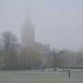 The cathedral behind the grammar school rugby pitch, A Tour of the Cathedral, Norwich, Norfolk - 2nd December 2023