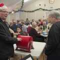 Andy does the raffle, Christmas Music with the GSB, Gislingham, Suffolk - 15th December 2023