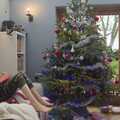 Harry opens something near the Christmas tree, Christmas and Boxing Day, Brome, Suffolk - 25th December 2023