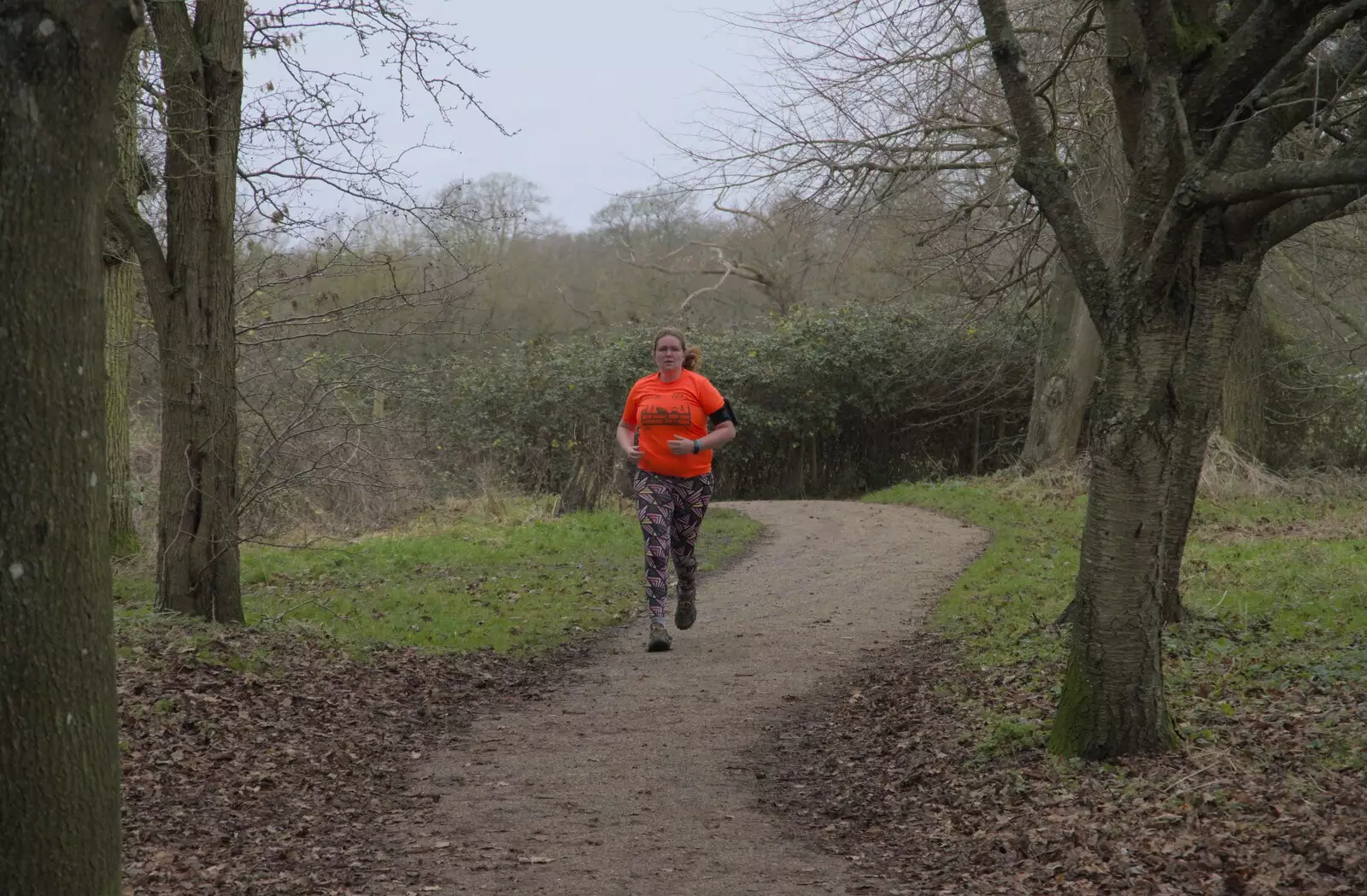 Isobel comes in on her 50th run, from New Year's Eve and a 50th Park Run, Thornham, Suffolk - 31st December 2023