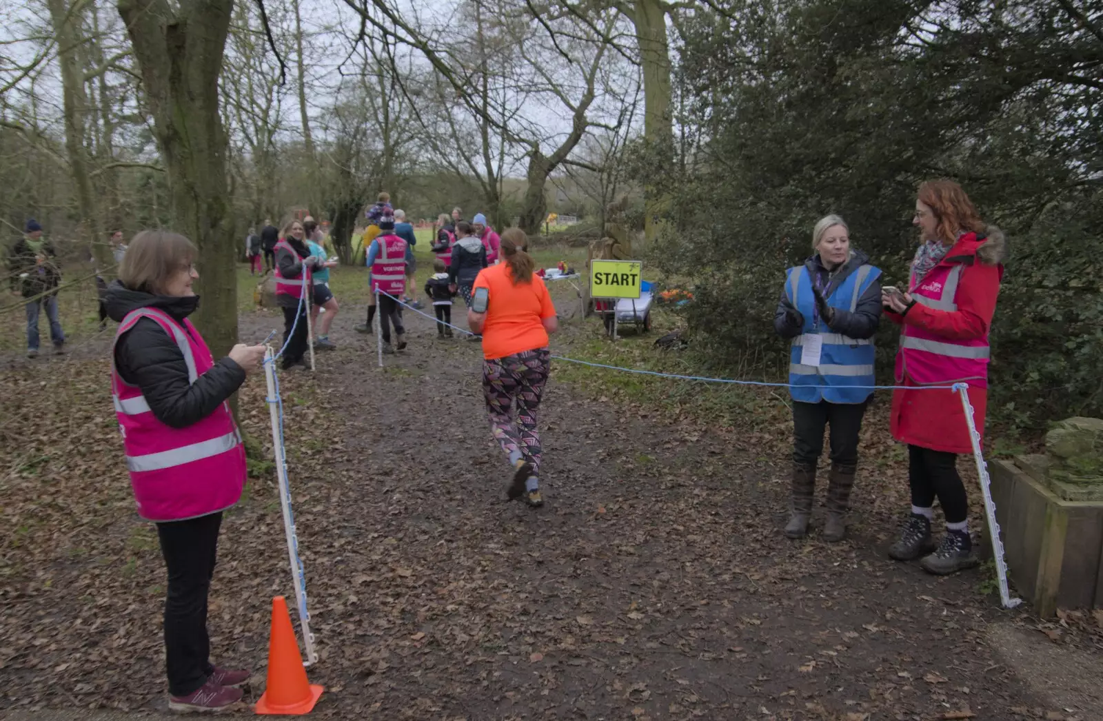 At the finishing line, from New Year's Eve and a 50th Park Run, Thornham, Suffolk - 31st December 2023