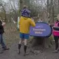 The youngest Park Runner gets a photo, New Year's Eve and a 50th Park Run, Thornham, Suffolk - 31st December 2023