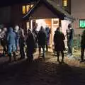 The party piles outside for the countdown, New Year's Eve and a 50th Park Run, Thornham, Suffolk - 31st December 2023