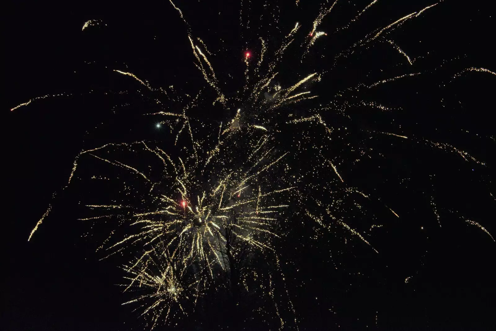 More fireworks over the Oaksmere, from New Year's Eve and a 50th Park Run, Thornham, Suffolk - 31st December 2023