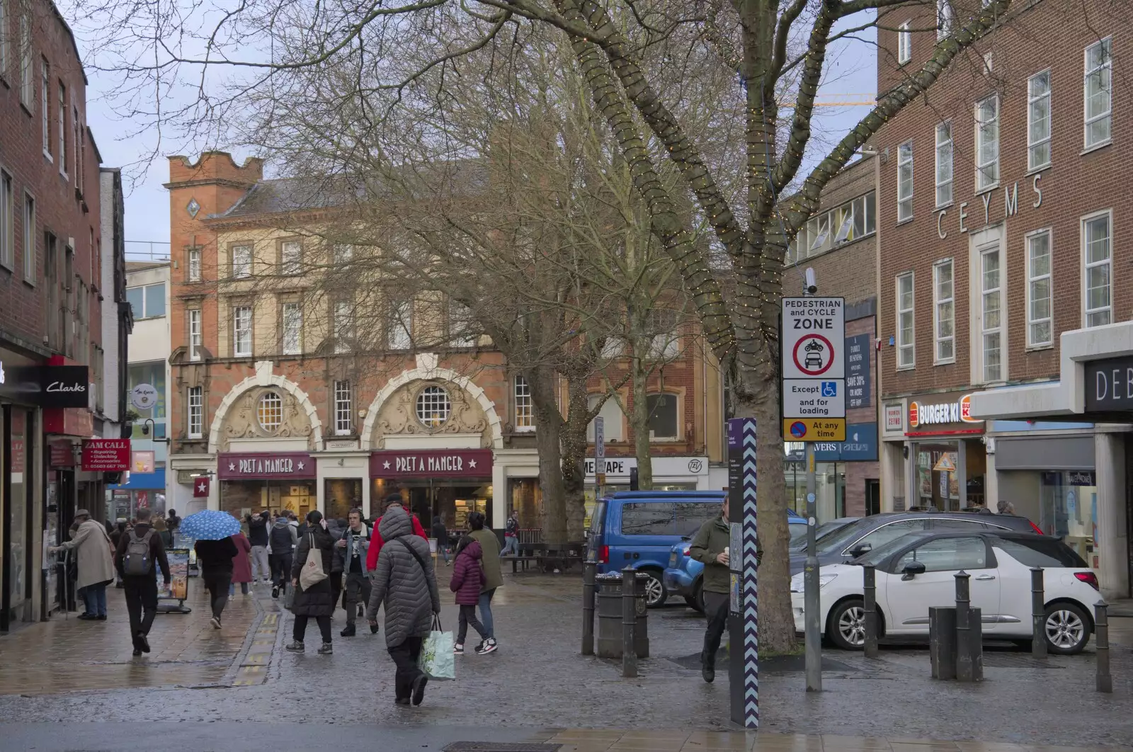 Brigg Street in Norwich, from Norwich Sushi and Pantomime Rehearsals, Occold, Suffolk - 7th January 2024