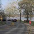 Isobel walks along The Walls by the estuary, A Postcard from Manningtree, Essex - 9th January 2024
