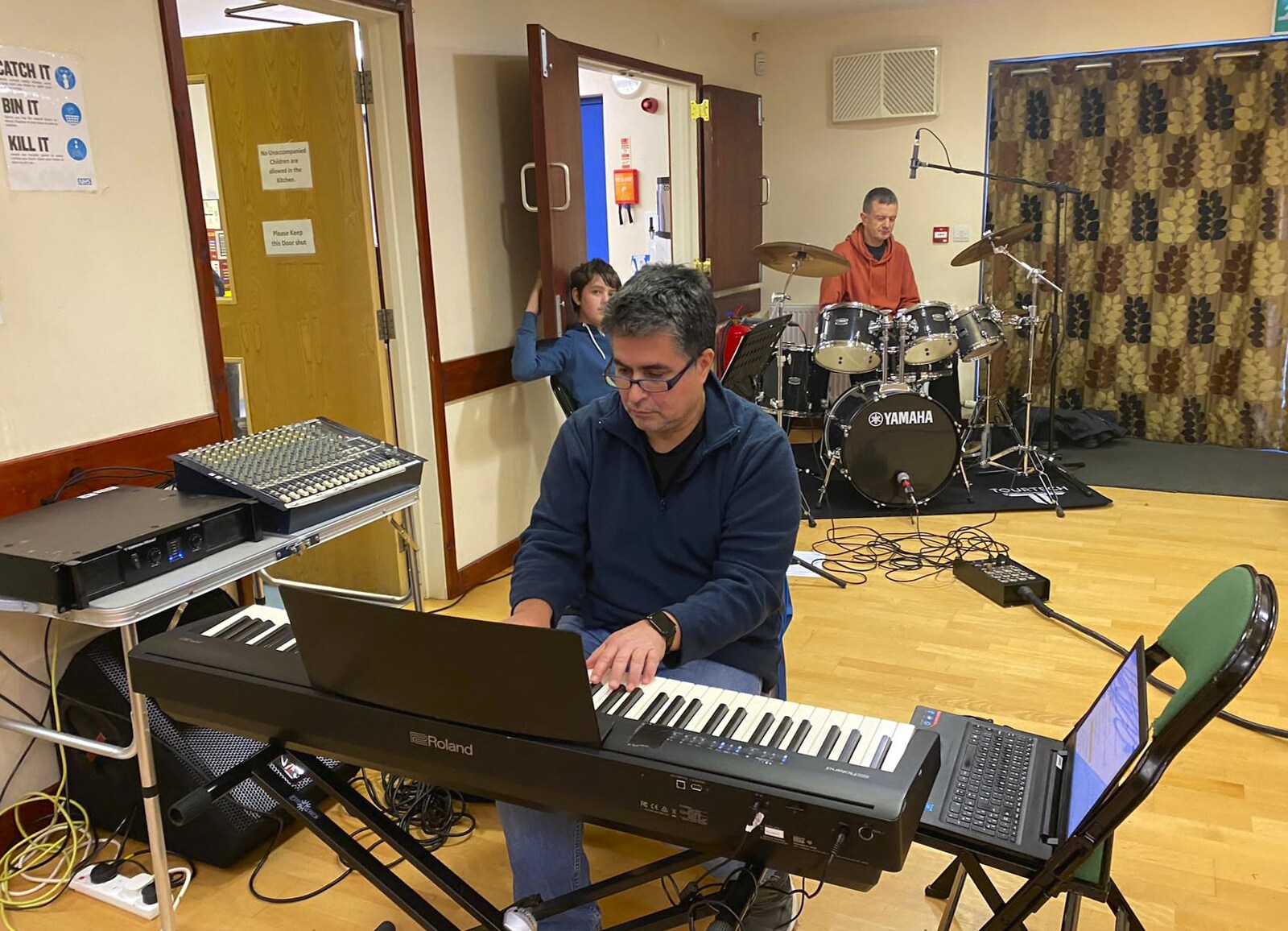 Mario on keyboards from The Dove Players do Puss in Boots, Occold, Suffolk - 13th January 2024