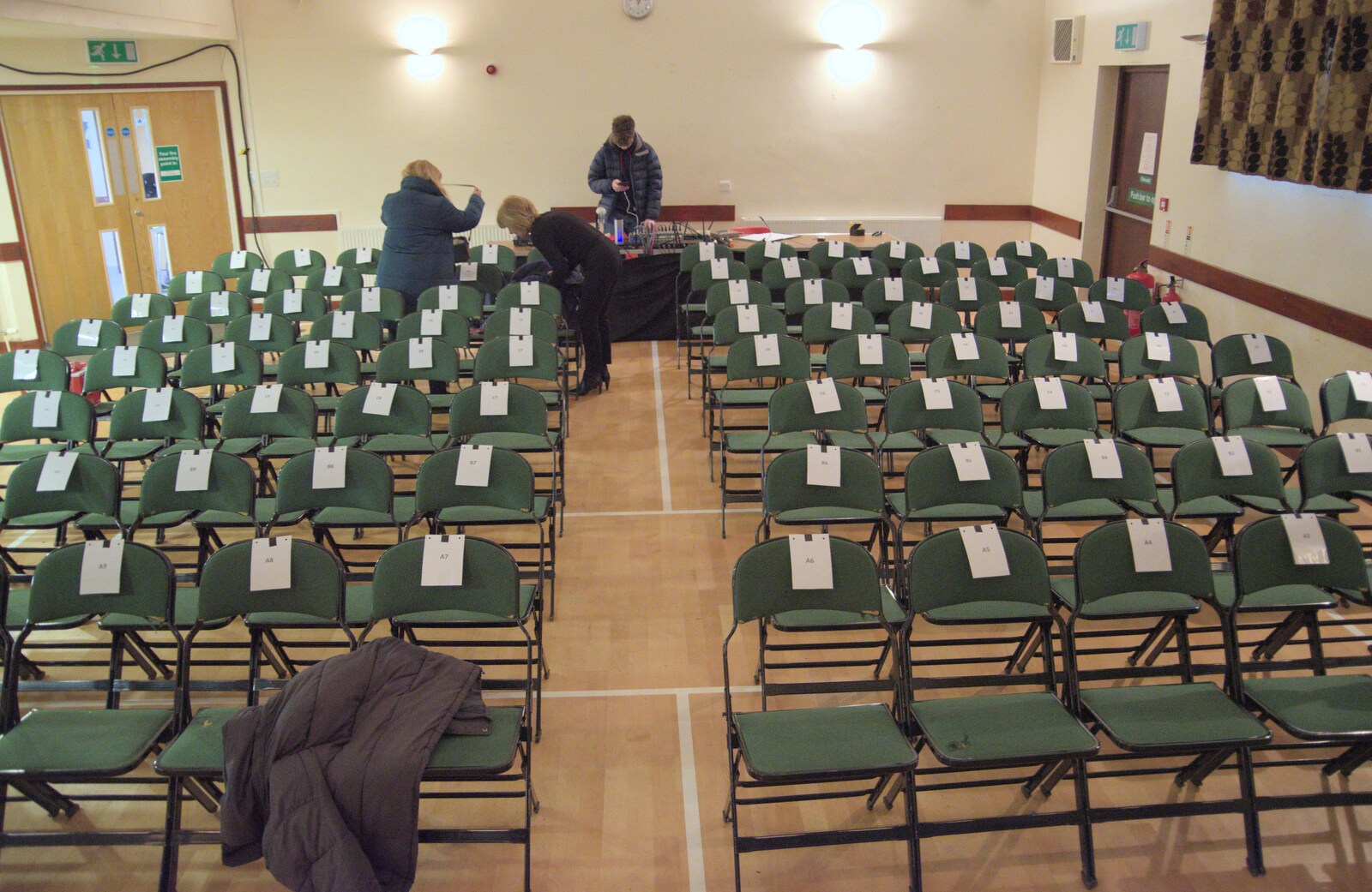 All the chairs are out and numbered from The Dove Players do Puss in Boots, Occold, Suffolk - 13th January 2024