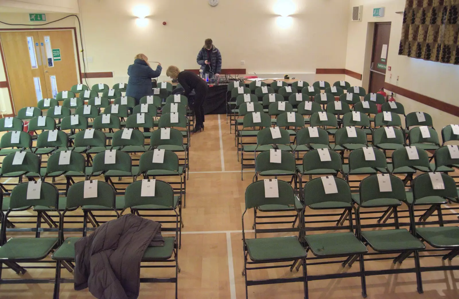 All the chairs are out and numbered, from The Dove Players do Puss in Boots, Occold, Suffolk - 13th January 2024