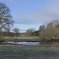 The partly-frozen pond, The Preservation of Ickworth House, Horringer, Suffolk - 18th January 2024
