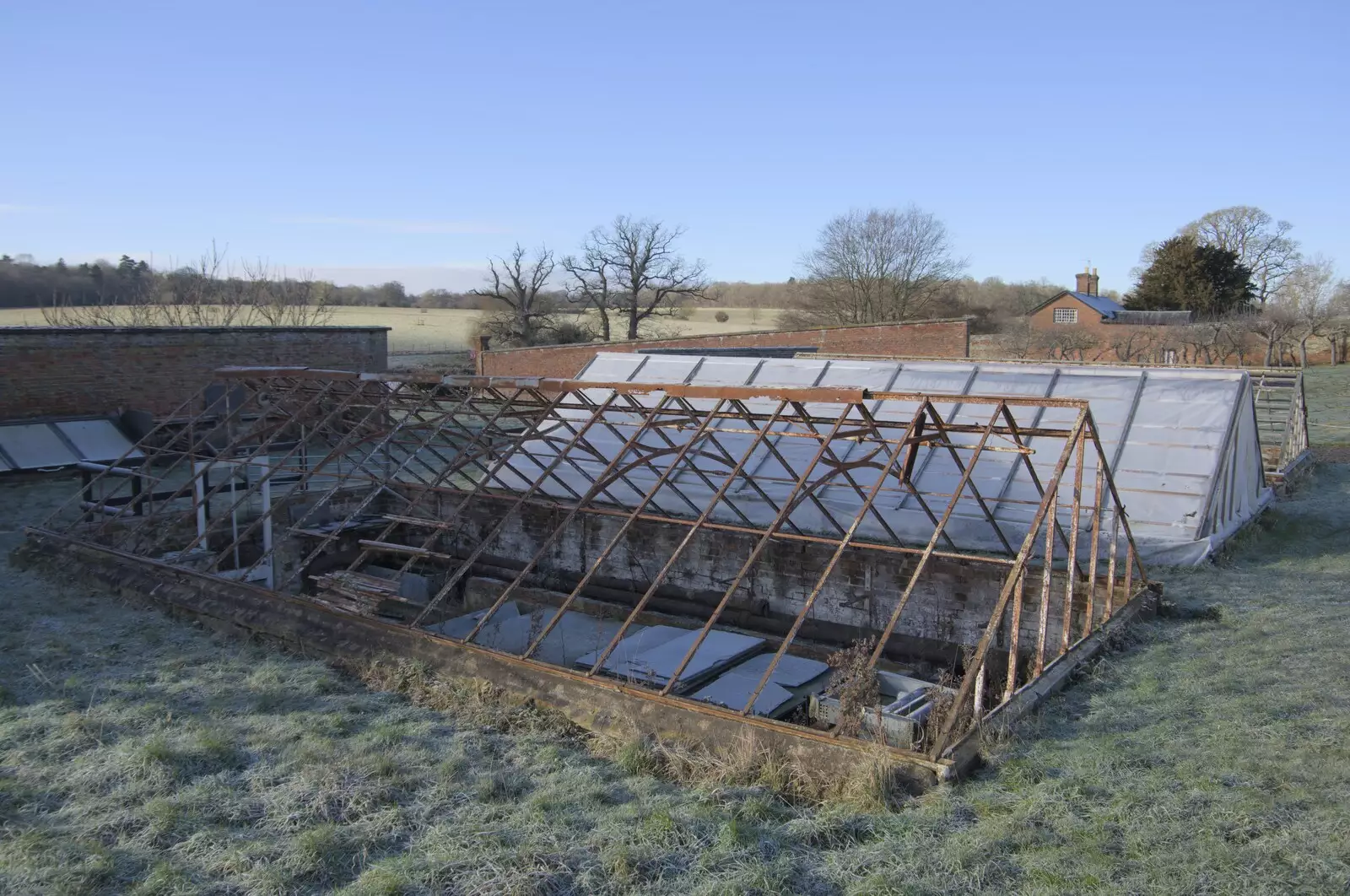 The old Victorian hothouses, from The Preservation of Ickworth House, Horringer, Suffolk - 18th January 2024