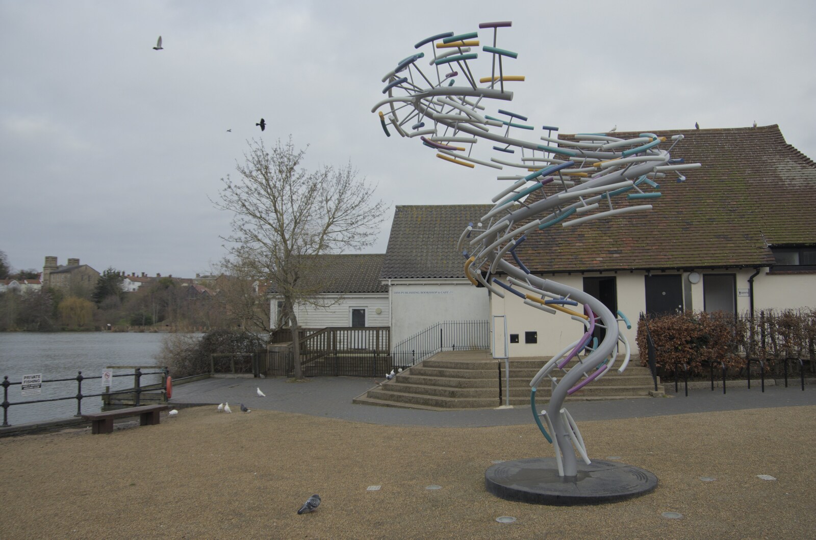 The not-about-genetics sculpture on the Mere from A February Miscellany, Diss and Woodbridge, Suffolk - 3rd February 2024