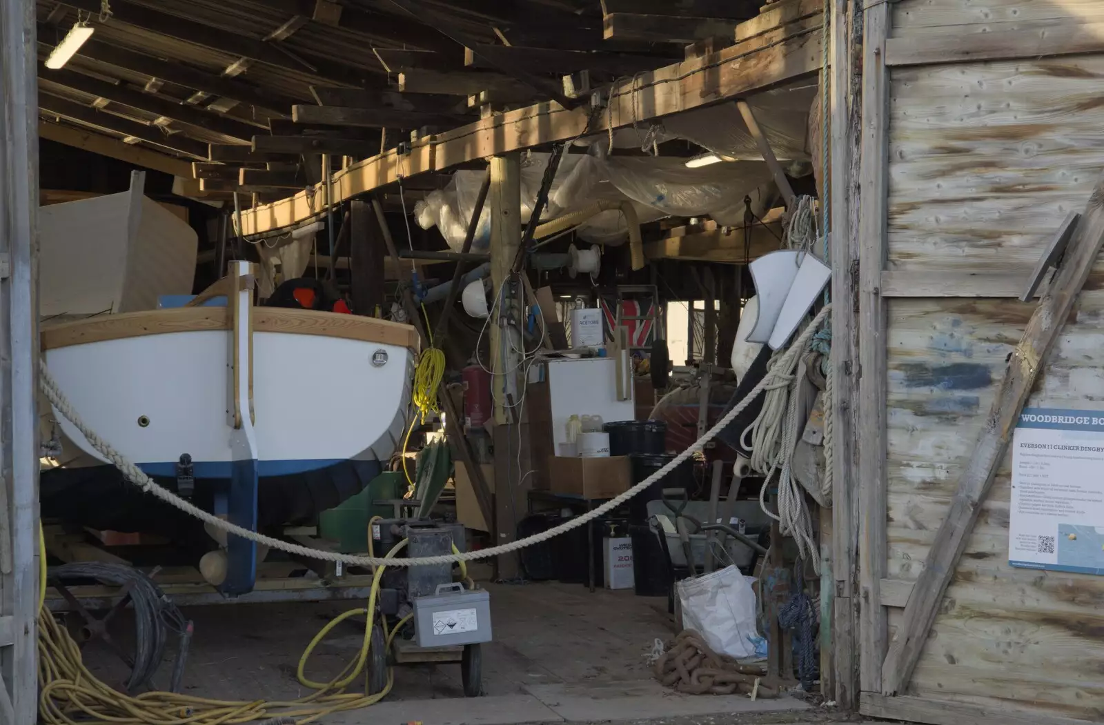 The boat workshop by the river, from A February Miscellany, Diss and Woodbridge, Suffolk - 3rd February 2024