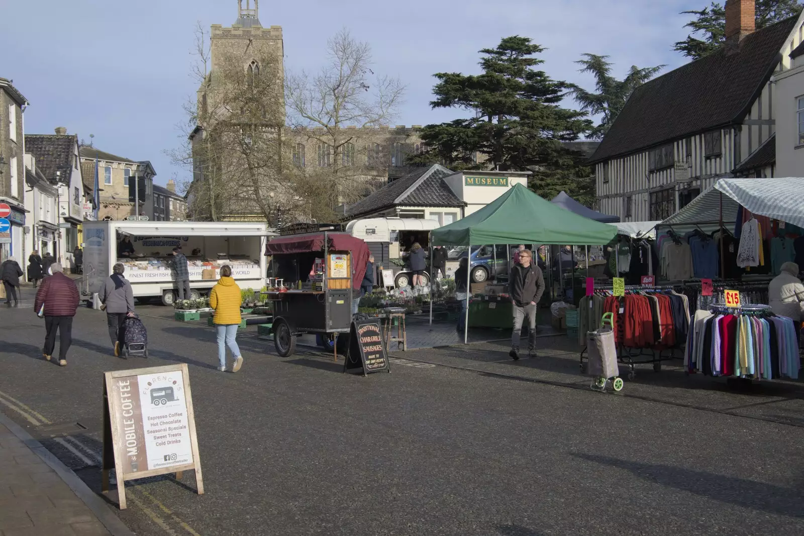 Andy Sausage's van in the Market Place, from A February Miscellany, Diss and Woodbridge, Suffolk - 3rd February 2024