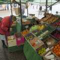 Isobel looks for fruit and veg at the market, A Long Walk Around the Airfield, Eye, Suffolk - 11th February 2024