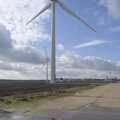 Isobel roams around near the turbines, A Long Walk Around the Airfield, Eye, Suffolk - 11th February 2024