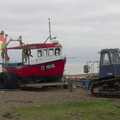 A fishing boat on the beach, Framlingham, Aldeburgh and the USAAF Heritage Trust, Hoxne, Suffolk - 14th February 2024 