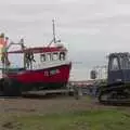 A fishing boat on the beach, Framlingham, Aldeburgh and the USAAF Heritage Trust, Hoxne, Suffolk - 14th February 2024 