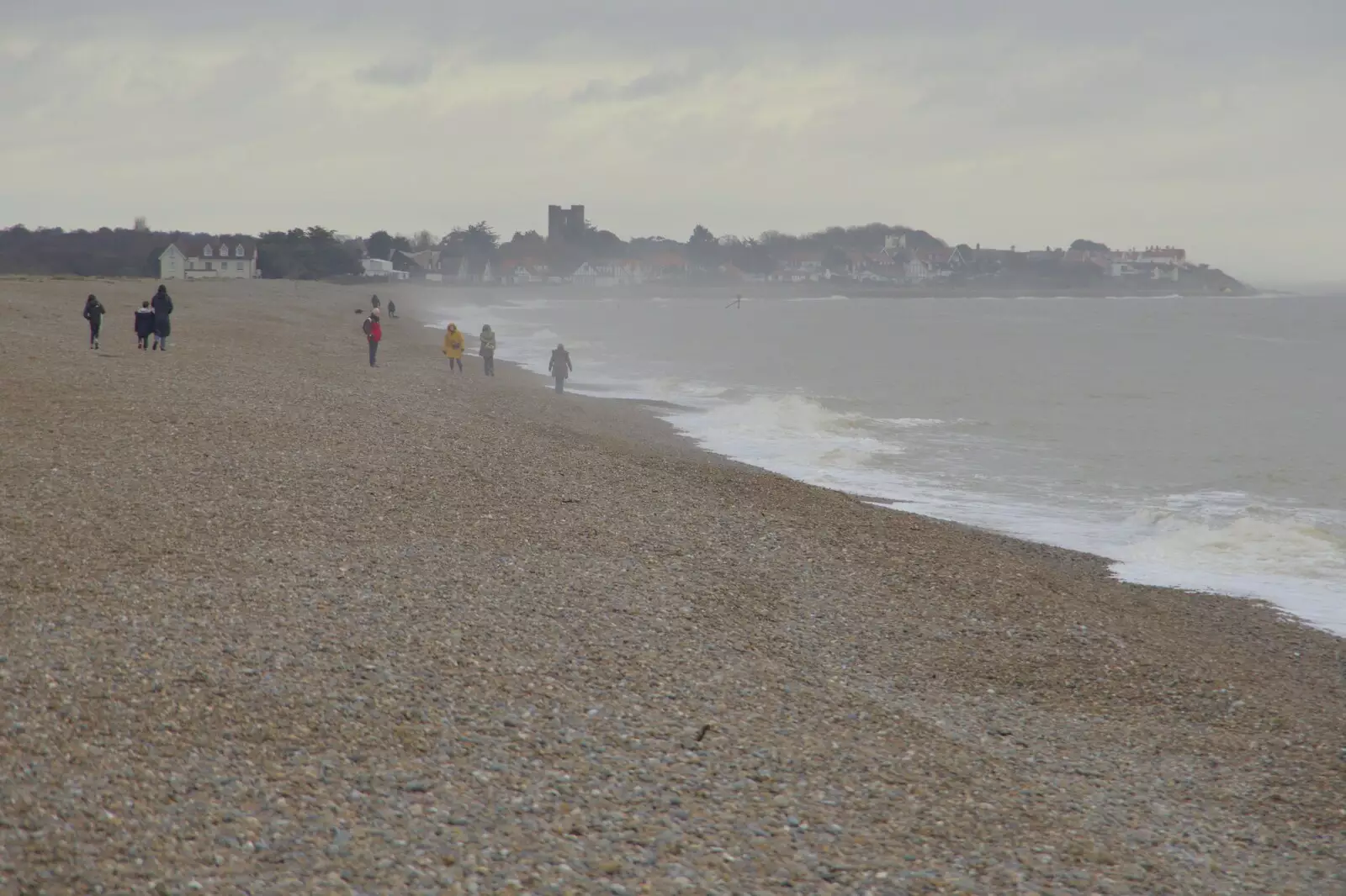 A sea-spray mist hangs over the beach, from Framlingham, Aldeburgh and the USAAF Heritage Trust, Hoxne, Suffolk - 14th February 2024 